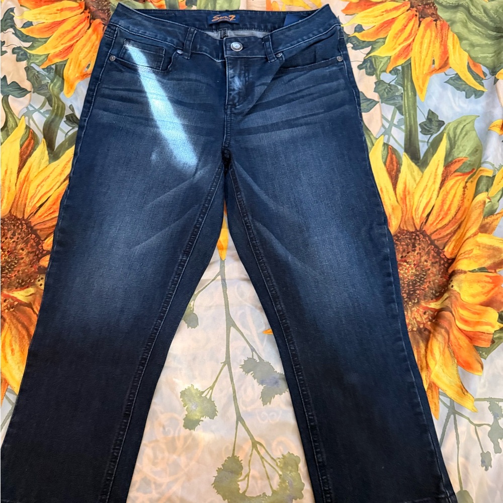 Seven7 Dark Blue Straight Leg Jeans - Picture 1 of 4